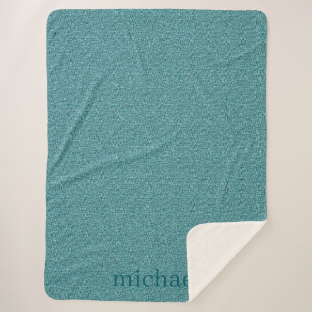 Personalised Med. Dark Teal Sherpa Blanket (Front)