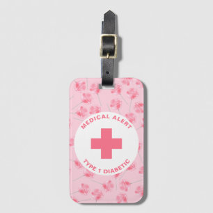 Personalised Medical Alert Diabetic Gift Diabetes Luggage Tag
