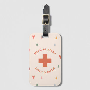 Personalised Medical Alert Diabetic Gift Diabetes Luggage Tag