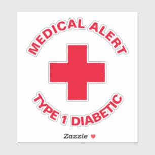 Personalised Medical Alert  Diabetic Red 