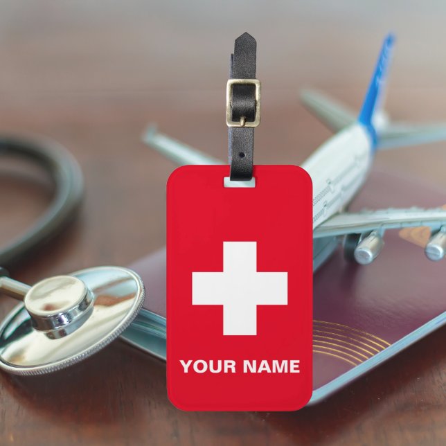 Personalised Medical Alert  Red Luggage Tag (Personalised Medical Alert Red Luggage Tag
)