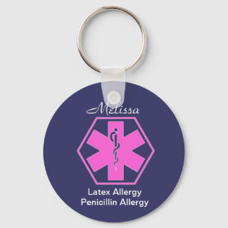Personalised Medical allergy alert keychains