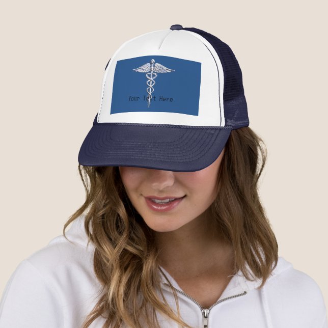Personalised Medical Caduceus Your Text Event Trucker Hat (In Situ)