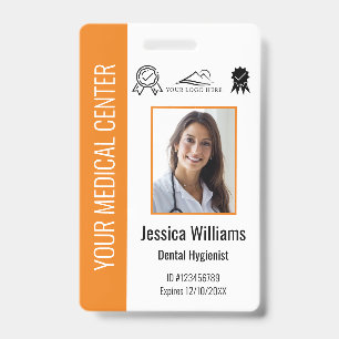 Personalised Medical Certified Employee Orange ID Badge