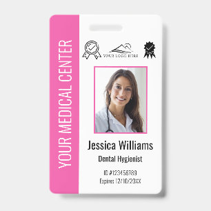 Personalised Medical Certified Employee Pink ID Badge