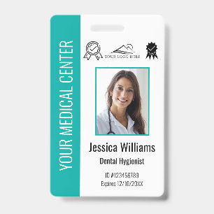 Personalised Medical Certified Employee Teal ID Badge