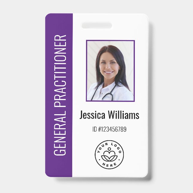Personalised Medical Employee Logo & Photo ID Badge (Front)