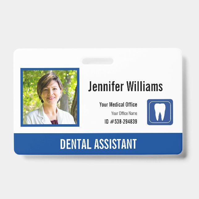 Personalised Medical Employee Logo Photo ID Badge (Front)