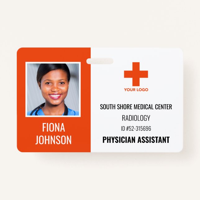 Personalised Medical Employee Logo Photo ID ID Badge (Front)