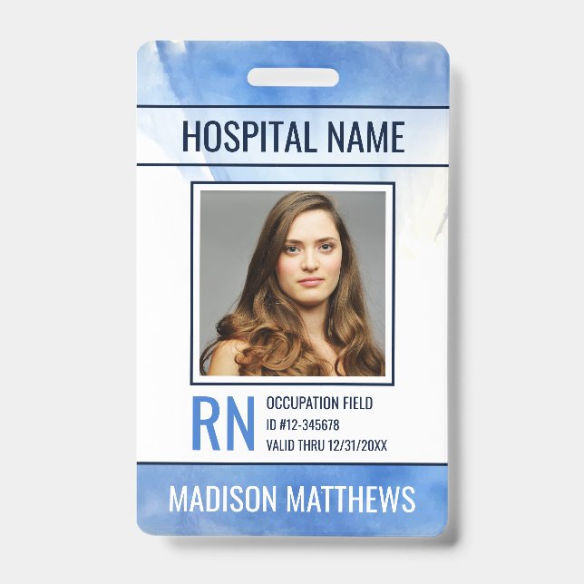Personalised Medical Employee Photo ID Badge (Front)