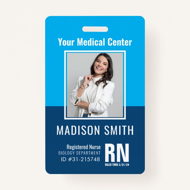 Personalised Medical Employee Photo ID Badge (Front)