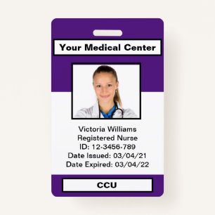 Personalised Medical Employee Photo ID Badge
