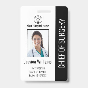 Personalised Medical Employee Photo ID Black Badge