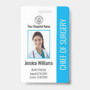 Personalised Medical Employee Photo ID Blue Badge
