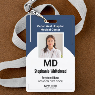 Personalised Medical Employee Photo ID Navy Badge ID Badge
