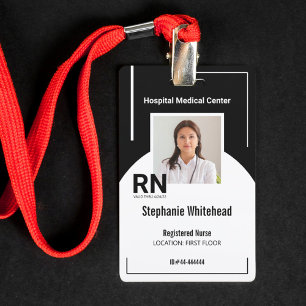 Personalised Medical Personnel Photo ID Black ID Badge