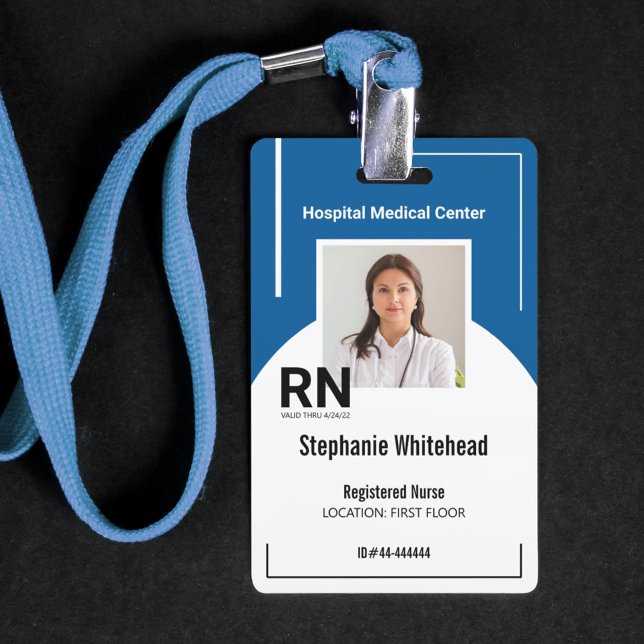 Personalised Medical Personnel Photo ID Royal Blue ID Badge (Your photo ID employee badge is not just an identification tool, but a powerful communication medium)