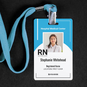 Personalised Medical Personnel Photo ID Turquoise Badge
