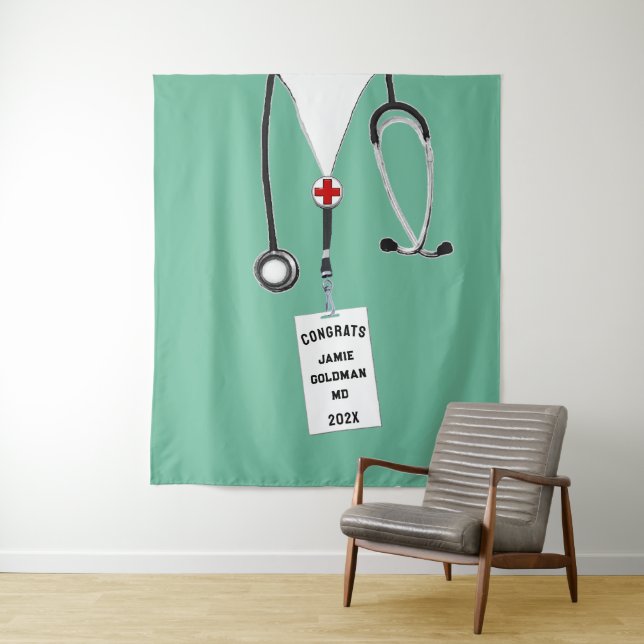 Personalised Medical School Graduation Congrats Tapestry (In Situ)