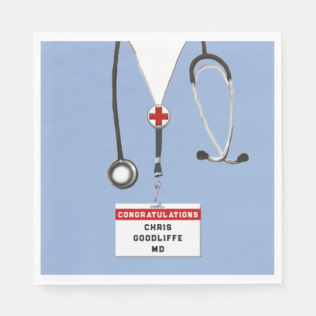Personalised Medical School Graduation Party Napkin (Front)