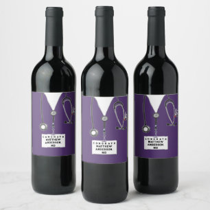Personalised Medical School Graduation Wine Label