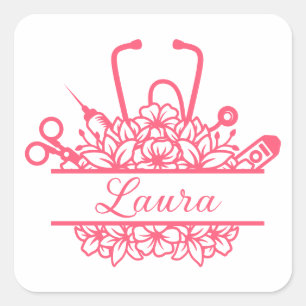 Personalised Medical Staff Square Sticker