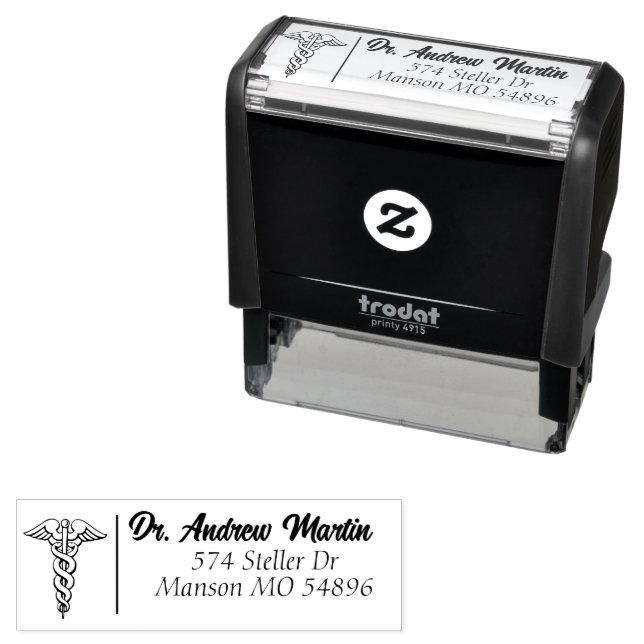 Personalised Medical Symbol Address  Self-inking Stamp (In Situ)