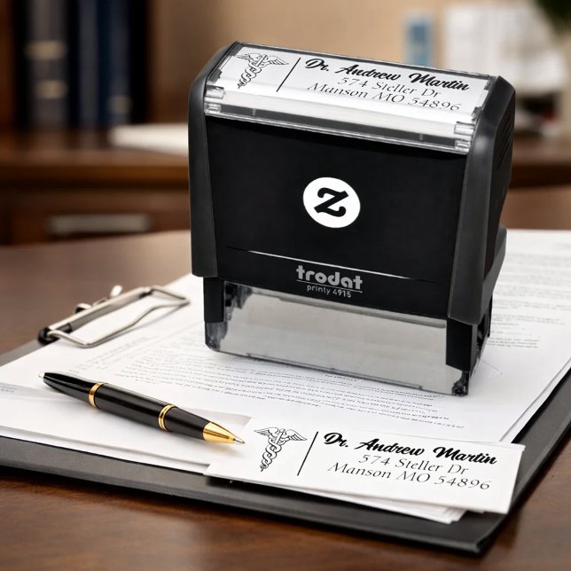 Personalised Medical Symbol Address  Self-inking Stamp (Creator Uploaded)