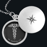 Personalised Medical Symbol Caduceus - Silver Locket Necklace<br><div class="desc">Personalised Medical Symbol Caduceus Necklace ready for you to personalise. ✔Note: Not all template areas need changed. 📌If you need further customisation, please click the "Click to Customise further" or "Customise or Edit Design"button and use our design tool to resize, rotate, change text colour, add text and so much more.⭐This...</div>