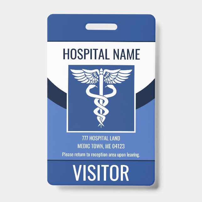 Personalised Medical Visitor Logo Photo ID Badge (Front)