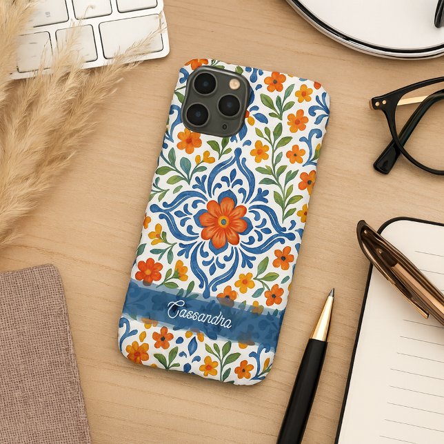Personalised Mediterranean Floral Art Pattern Case-Mate iPhone Case (Creator Uploaded)