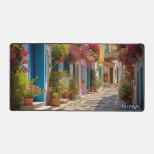 Personalised Mediterranean Island Street Desk Mat