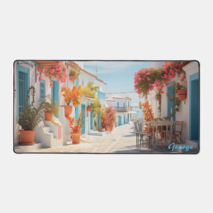 Personalised Mediterranean Island Street Desk Mat