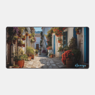 Personalised Mediterranean Island Street Desk Mat