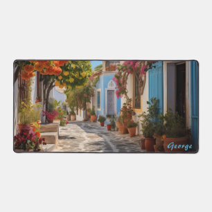 Personalised Mediterranean Island Street Desk Mat