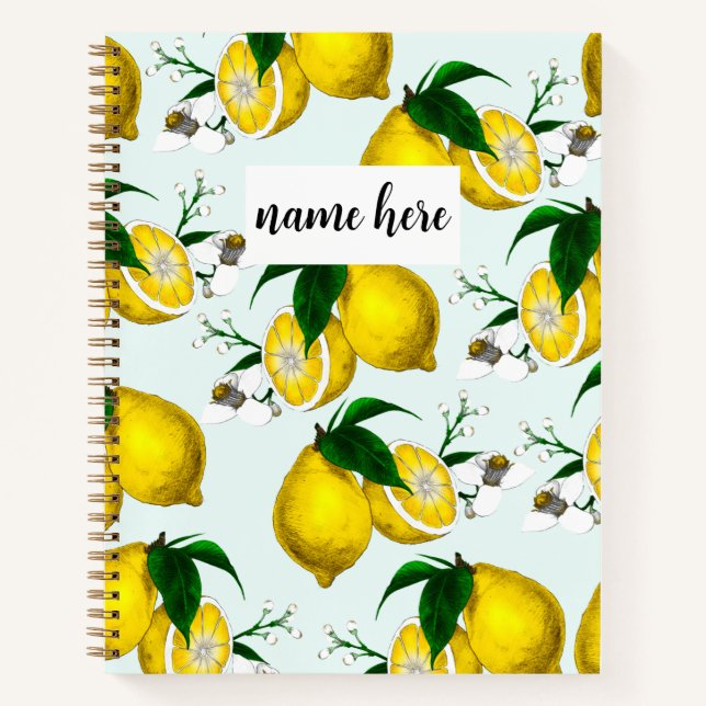 Personalised Mediterranean Lemons Notebook (Front)