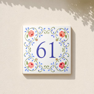 Personalised Mediterranean Rose Design Ceramic Tile