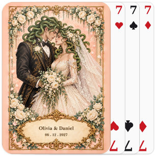 Personalised Medusa Bride and Groom Wedding Favour Playing Cards