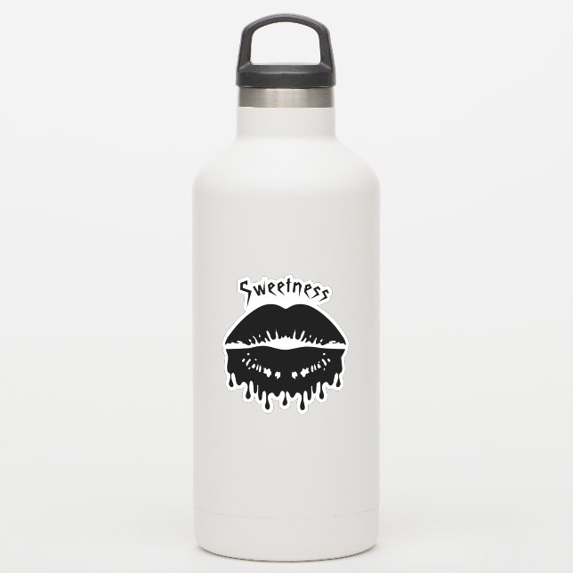 Personalised Melting Black Lips (Waterbottle)