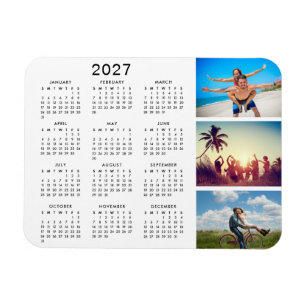 Personalised Memorable Photo Collage 2023 Calendar Magnet
