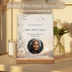 Personalised Memorial Acrylic Block with Photo Sign