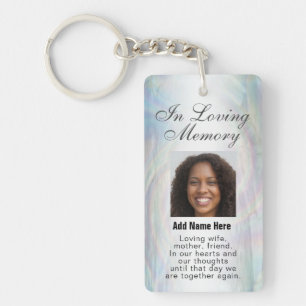 Personalised Memorial Angel Wings Add Photo Key Ring