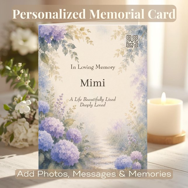 Personalised Memorial Card with Custom QR Code (Creator Uploaded)