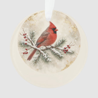 Personalised Memorial Cardinal Christmas Acrylic Ornament