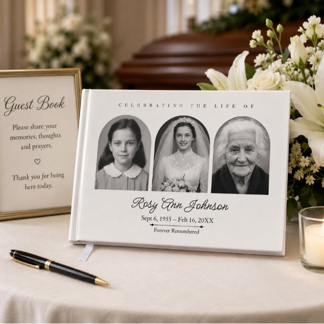 Personalised Memorial Funeral Photo Guest Book (Creator Uploaded)