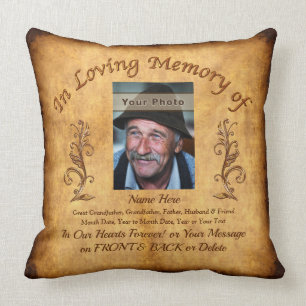 Personalised Memorial Gifts for Loss of Father Cushion