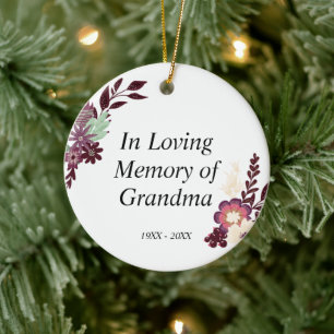 Personalised Memorial In Loving Memory of Grandma Ceramic Ornament