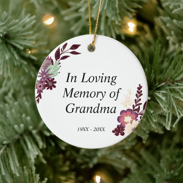 Personalised Memorial In Loving Memory of Grandma Ceramic Ornament (Tree)