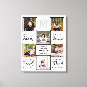 Personalised Memorial Keepsake Unique Photo Canvas Print