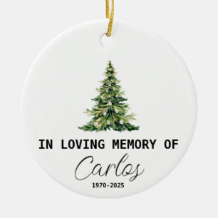 Personalised Memorial Minimalist, In Loving Memory Ceramic Ornament